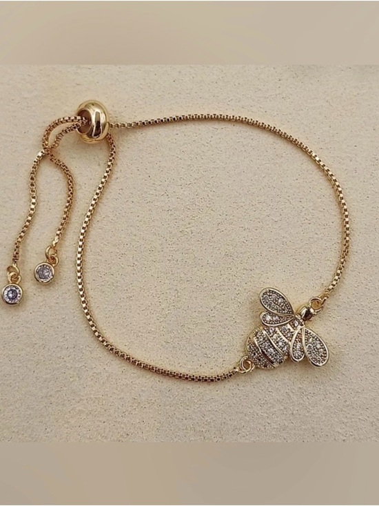 Anthropologie Jewelry - Gold Bee Pendant Bracelet